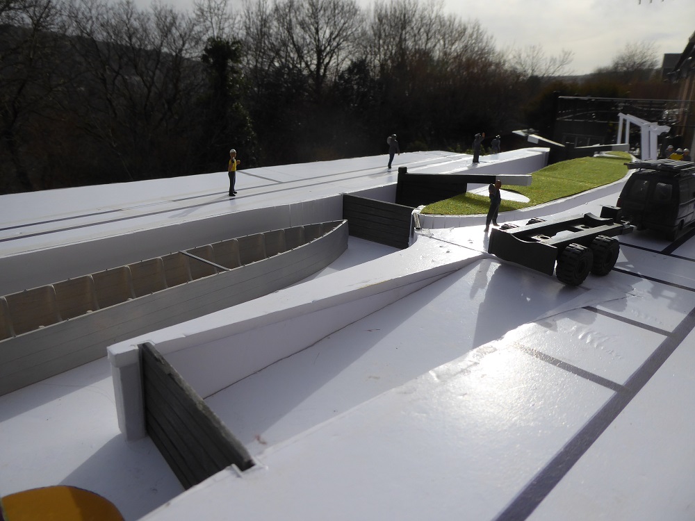 model of slipway and upper gate of the restored lock.